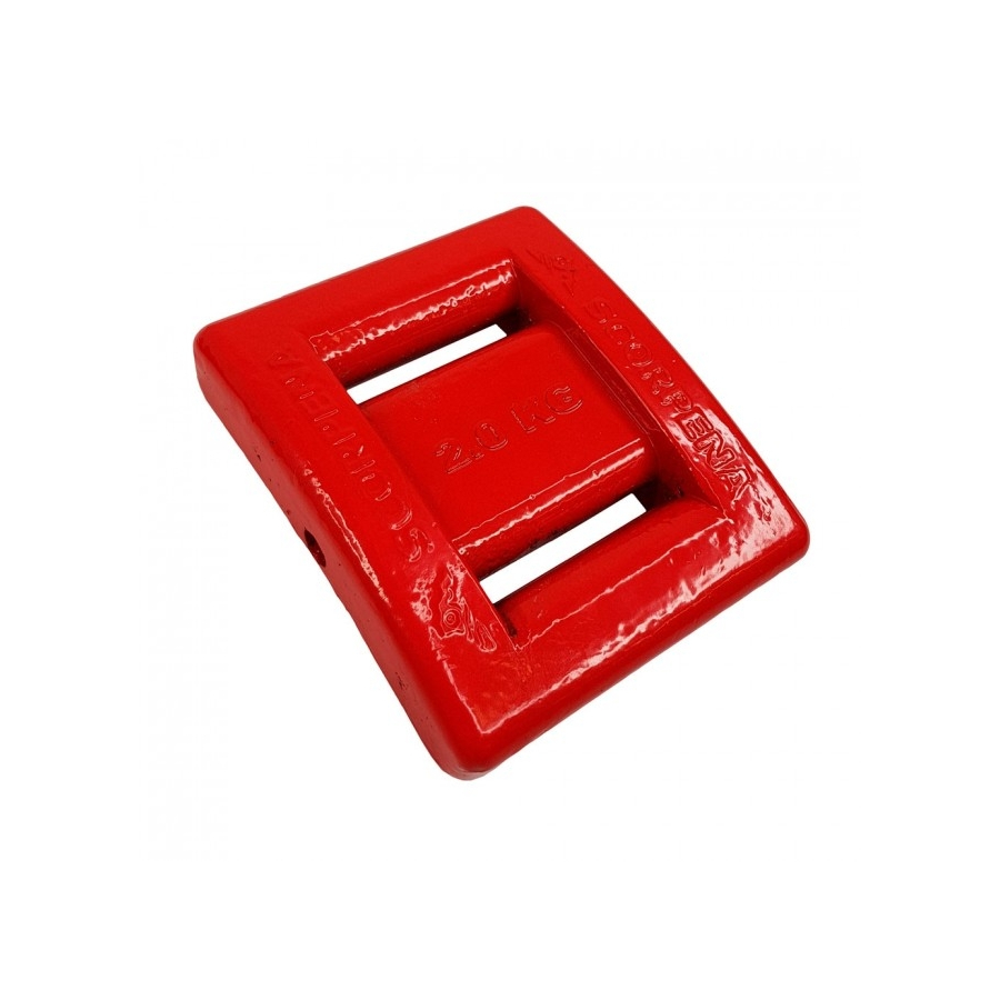 Weight for belt Scorpena 2 kg, red, with a hole for fish stringer